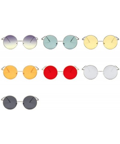 Sunglasses 2019 New Retro Metal Round Frame Colorful UV400 Outdoor Leisure 6 - 2 - CX18YZWX9L9 $7.35 Aviator