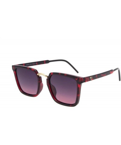 Round Sunglasses for Women fashion Mirrored Lens UV400 - 红色 - CT18E4MQK5O $6.84 Goggle