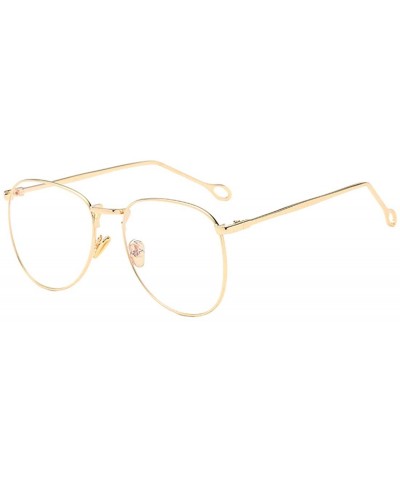 Men Women Nearsighted Glasses Anti-radiation Computer Simple Glasses - Golden - CV1978NHRLI $14.15 Round