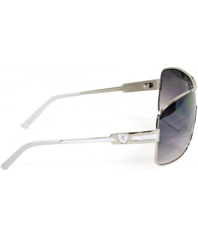 Designer Celebrity Inspired Sunglasses 3728 - White - CK11ETW4157 $10.81 Shield