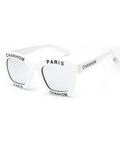 Sunglasses Designer English Letters - C6 - CH18TX6W84G $17.56 Oversized