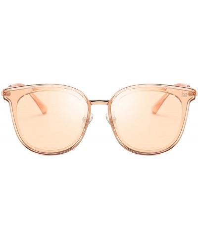 Premium Quality Classic Oversized Sunglasses for Men Women Polarized 100% UV protection - Light Pink - CD18O46IRZN $18.35 Avi...