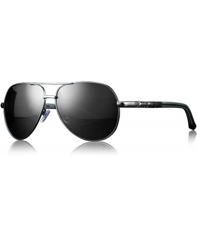 Polarized Pilot Sunglasses for Men Women UV400 Protection Driving - C1c Silver Grey Frame / Grey Lens - CO18UCN4UX9 $8.34 Avi...