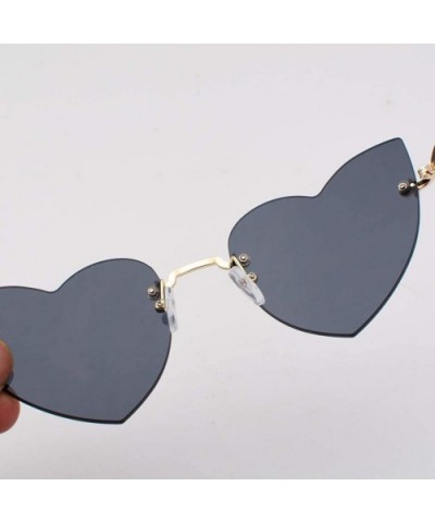 Heart Shape Sunglasses Party Sunglasses Women Polarized Sunglasses Rimless Transparent Candy Color Eyewear - CI194KSL7ST $4.9...