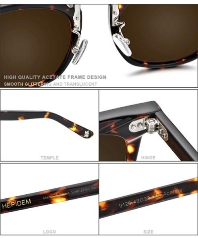 Acetate Polarized Sunglasses Men 2020 Square 9126 - CP194GA3TEN $18.82 Square