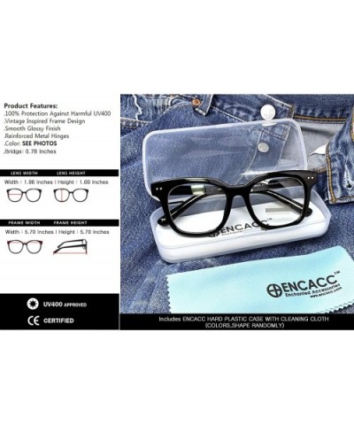 Retro Nerd Geek Oversized Eye Glasses Horn Rim Framed Clear Lens Spectacles - Black 891014 - CX18X9AURMT $6.35 Square