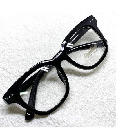 Retro Nerd Geek Oversized Eye Glasses Horn Rim Framed Clear Lens Spectacles - Black 891014 - CX18X9AURMT $6.35 Square