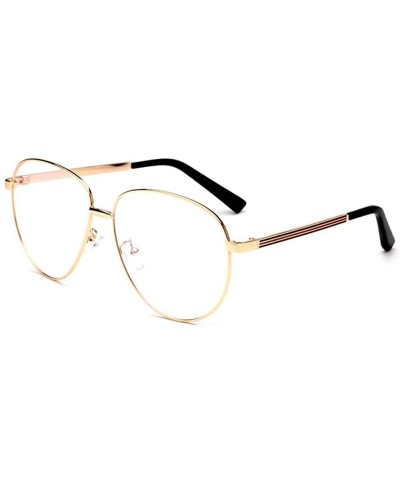 The new metal sunglasses unisex metal framework uv400 fashion sunglasses - Golden Frame/Transparent - CM12NENO761 $11.01 Oval