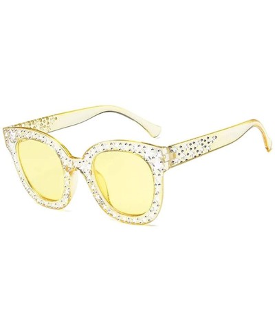 Designer star studded UV400 glitzy Sunglasses For Women - By SimplyMaelle - Yellow - CT1939SMA6L $8.32 Oval