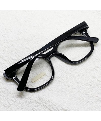 Retro Nerd Geek Oversized Eye Glasses Horn Rim Framed Clear Lens Spectacles - Black 891014 - CX18X9AURMT $6.35 Square