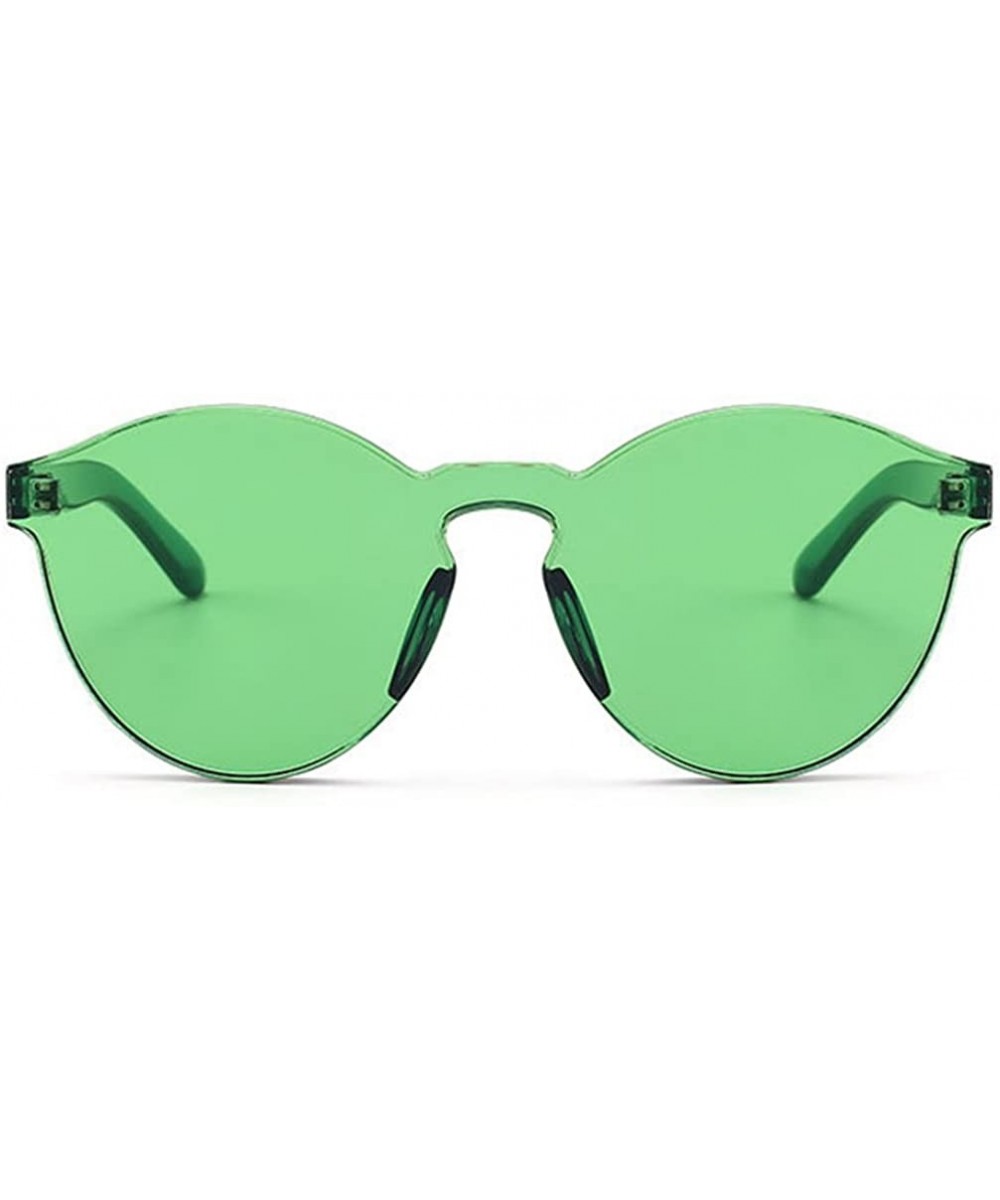 Oversized One Piece Rimless Tinted Sunglasses Clear Colored Lenses - Green - C4186M7L85E $6.61 Rimless