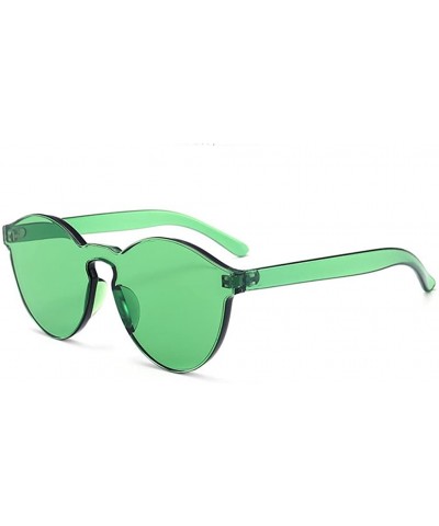 Oversized One Piece Rimless Tinted Sunglasses Clear Colored Lenses - Green - C4186M7L85E $6.61 Rimless