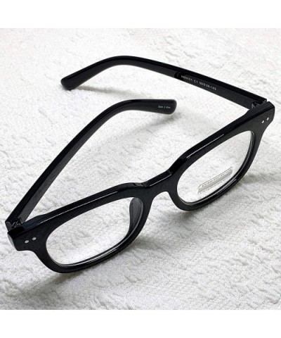 Retro Nerd Geek Oversized Eye Glasses Horn Rim Framed Clear Lens Spectacles - Black 891014 - CX18X9AURMT $6.35 Square