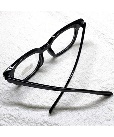 Retro Nerd Geek Oversized Eye Glasses Horn Rim Framed Clear Lens Spectacles - Black 891014 - CX18X9AURMT $6.35 Square