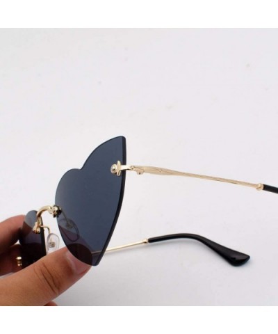 Heart Shape Sunglasses Party Sunglasses Women Polarized Sunglasses Rimless Transparent Candy Color Eyewear - CI194KSL7ST $4.9...