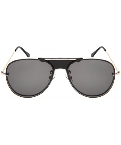 Men's Modern Aviators w/Solid Color Lens 1204-FLSD - Silver Black - CL183KIW3WY $8.08 Aviator