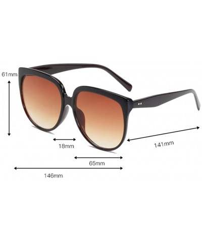 Womens Mens Flat Top Shadow Oversized Sunglasses Designers UV400 Sunglasses - Coffee - CV18QQEYUST $7.67 Oversized