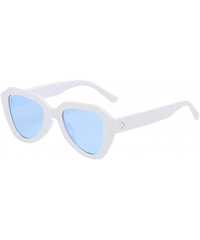 Sunglasses for Men Women Aviator Polarized Metal Mirror UV 400 Lens Protection - White - CF18UGCYL90 $5.38 Sport