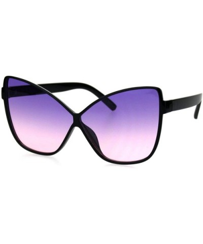 Womens Oceanic Gradient Lens Oversize Cat Eye Retro Sunglasses - Black Purple Pink - CN18H9RZ706 $6.22 Cat Eye