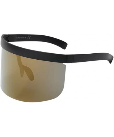 Unisex Vintage Oversized Frame Hat Eyewear Anti-peeping Sunglasses - H - CA18GG22UUZ $5.95 Oval
