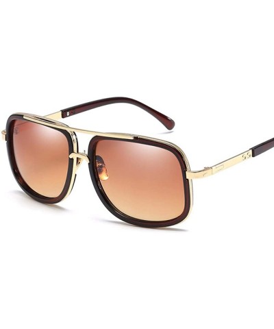 Euro-American box sunglasses - color film reflective glasses - sunglasses and sunglasses - C - C618Q7XXSZ3 $24.76 Aviator