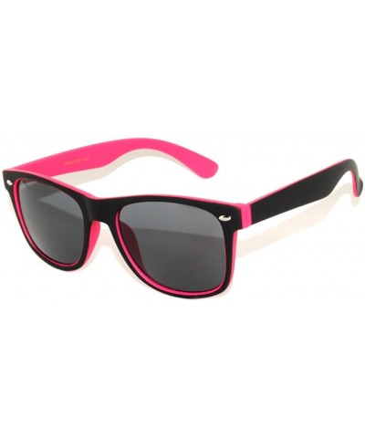 Classic Retro Two -Tone Vintage Smoke Lens Sunglasses Mens and Womens - Pink - CQ11P8WYEAX $7.69 Wayfarer