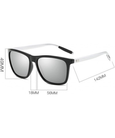 Unisex Polarized Sunglasses Square UV400 Brand Designer Sun glasses - Black Frame/Sliver Dibs/Grey Lenses - C7180K4IOR9 $7.81...