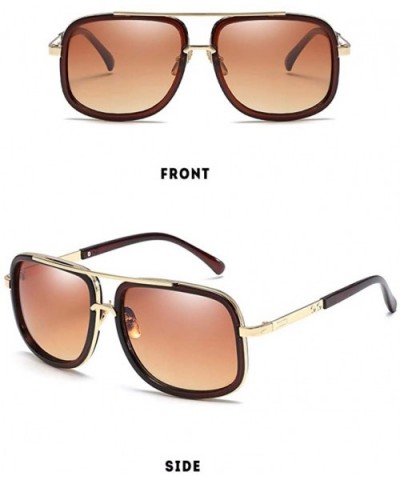 Euro-American box sunglasses - color film reflective glasses - sunglasses and sunglasses - C - C618Q7XXSZ3 $24.76 Aviator