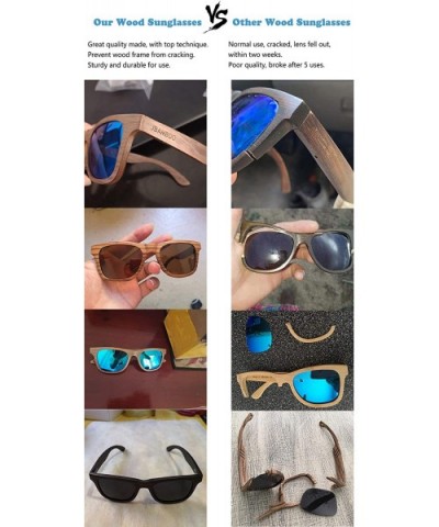 Polarized Wood Sunglasses Men- Wooden Bamboo Sunglasses for Women - Walnut Wood- Green Lens - CR18W5LT9O0 $20.15 Aviator