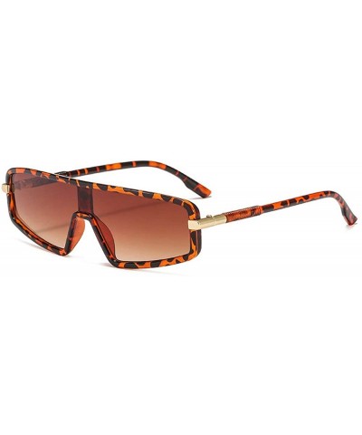 New Men's Personality Windproof Conjoined Piece Fashion Sunglasses Small Frame Women Outdoor Sunglasses - Leopard - CO19429LD...