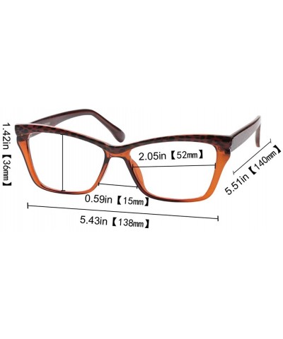 Womens Leopard Butterfly Reading Glasses Fashion Eye Glass Frame - Tea - CI18IIQ54Y3 $4.97 Cat Eye