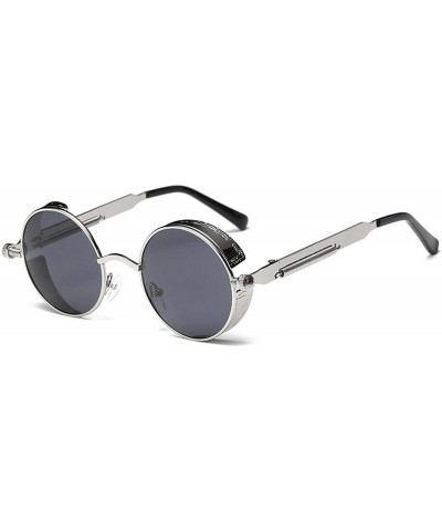 Metal Round Steampunk Sunglasses Men Women Fashion Glasses Retro Frame Vintage UV400 - 13 - CJ19858QTH0 $28.61 Goggle