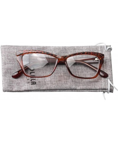 Womens Leopard Butterfly Reading Glasses Fashion Eye Glass Frame - Tea - CI18IIQ54Y3 $4.97 Cat Eye