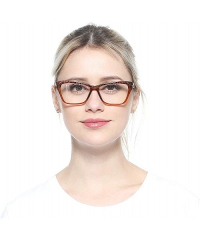 Womens Leopard Butterfly Reading Glasses Fashion Eye Glass Frame - Tea - CI18IIQ54Y3 $4.97 Cat Eye