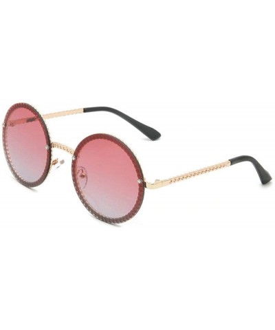 New modern retro round rope design trend street shooting ocean piece sunglasses - Red - CP18LXT627Y $10.50 Round