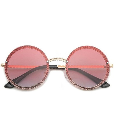 New modern retro round rope design trend street shooting ocean piece sunglasses - Red - CP18LXT627Y $10.50 Round