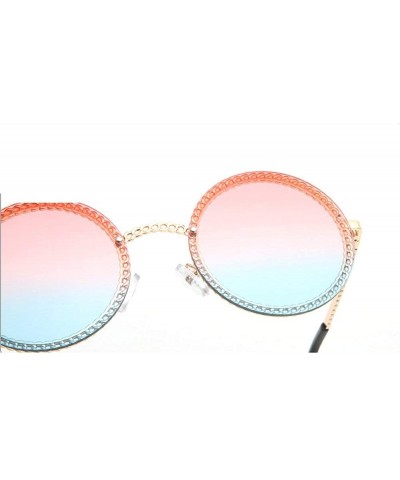 New modern retro round rope design trend street shooting ocean piece sunglasses - Red - CP18LXT627Y $10.50 Round