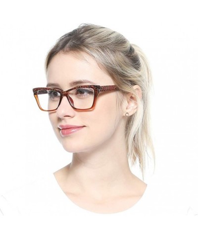 Womens Leopard Butterfly Reading Glasses Fashion Eye Glass Frame - Tea - CI18IIQ54Y3 $4.97 Cat Eye