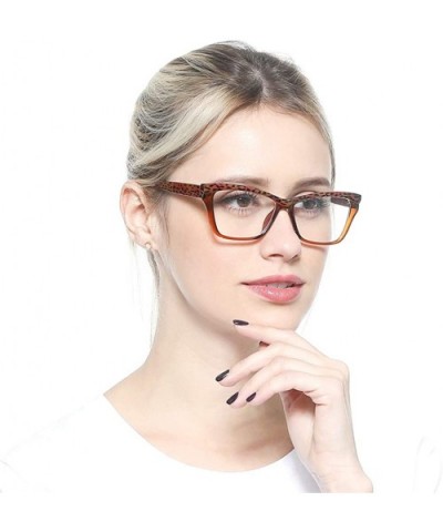 Womens Leopard Butterfly Reading Glasses Fashion Eye Glass Frame - Tea - CI18IIQ54Y3 $4.97 Cat Eye