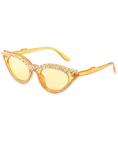 Rhinestone Sunglasses Vintage Eyeglasses - C5 Orange - CV19033W9OT $7.68 Cat Eye