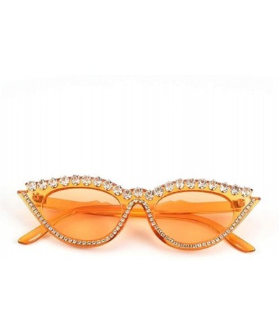 Rhinestone Sunglasses Vintage Eyeglasses - C5 Orange - CV19033W9OT $7.68 Cat Eye