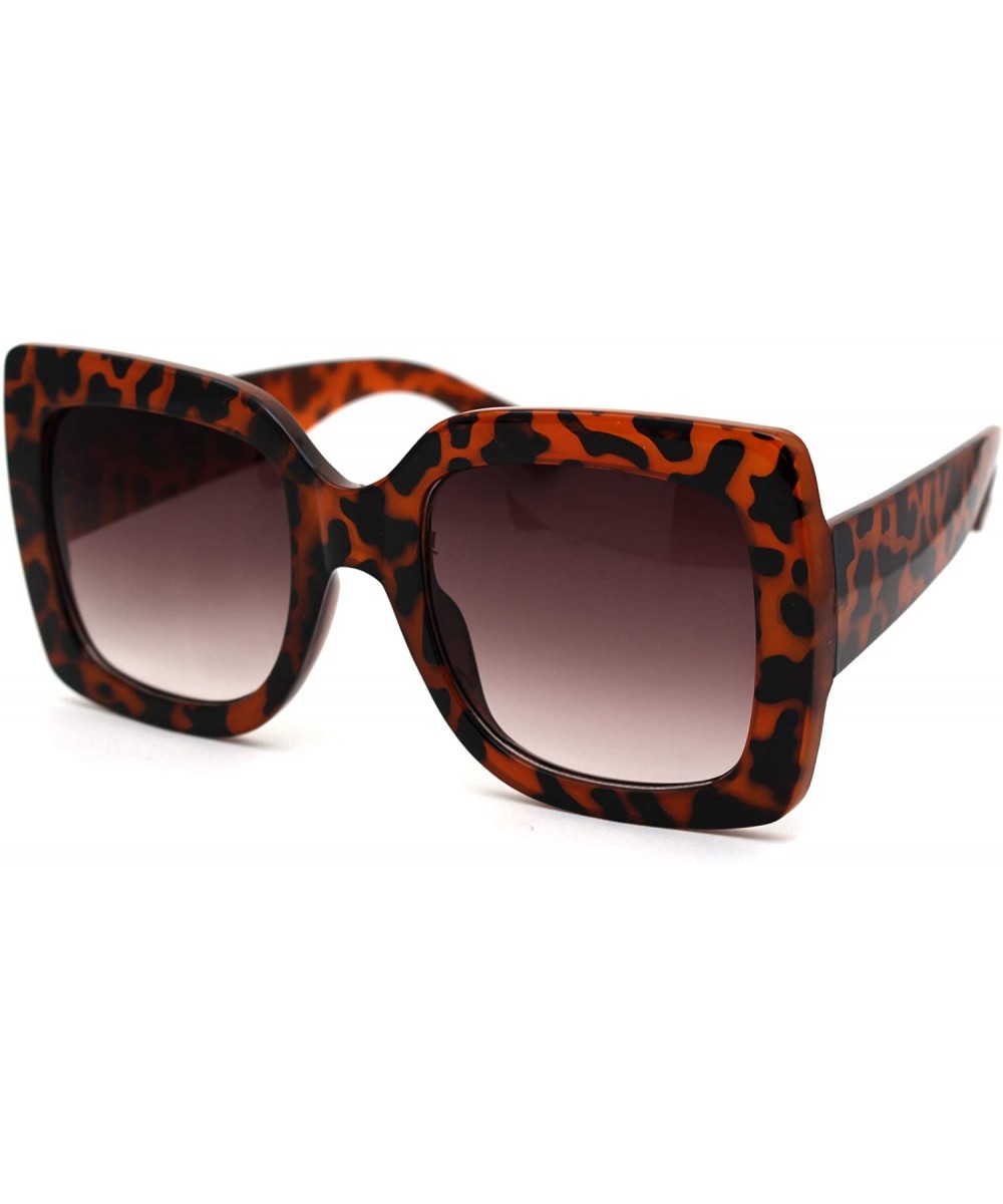 Womens Mod Rectangular Thic Plastic Butterfly Sunglasses - Tortoise Brown - C518WAXLLOO $5.66 Rectangular