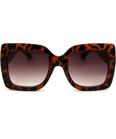 Womens Mod Rectangular Thic Plastic Butterfly Sunglasses - Tortoise Brown - C518WAXLLOO $5.66 Rectangular