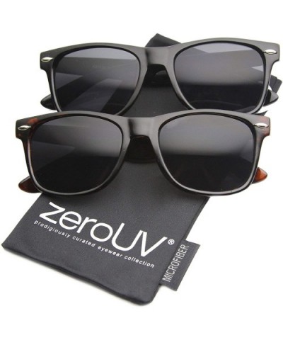 Classic Eyewear 80's Retro Large Horn Rimmed Style Sunglasses (2-Pack Smoke Lens (Black + Tortoise)) - C011Z4ZC2YF $12.11 Way...