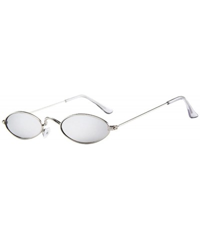 2019 New Style Vintage Slender Oval Sunglasses Small Metal Frame Candy Colors - G - C818SL203R5 $3.48 Rectangular