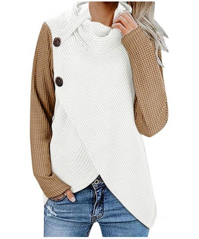 Women's Autumn and Winter Regular Blouse Sweatshirt Long Sleeve Sweater Pullover Tops Button Blouse Shirt FEISI22 - CL193YADX...