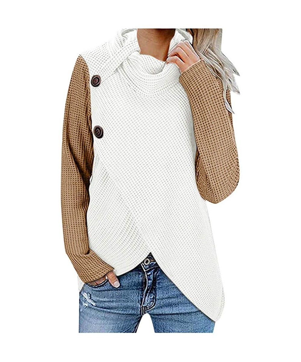 Women's Autumn and Winter Regular Blouse Sweatshirt Long Sleeve Sweater Pullover Tops Button Blouse Shirt FEISI22 - CL193YADX...