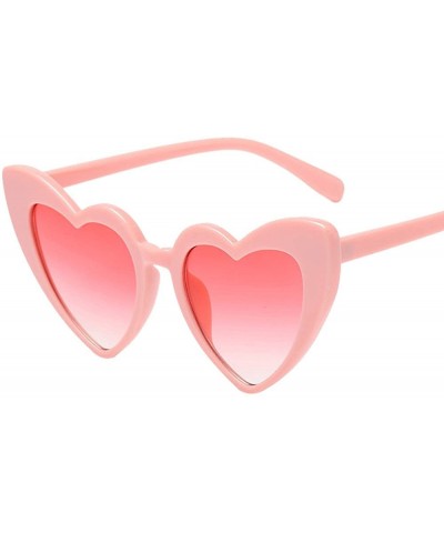 Heart Shaped Retro Cateye Sunglasses for Women-Transparent Candy Color Glasses Tinted Eyewear Thick Slices - B - CT194GYYY4S ...