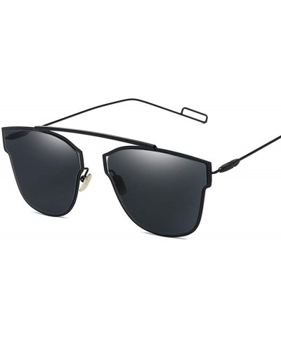 Trendy Reflective Sunglasses Hipster Sunglasses Metallic Glasses - Black Frames Are All Grey - CP18TILSIA6 $6.17 Goggle