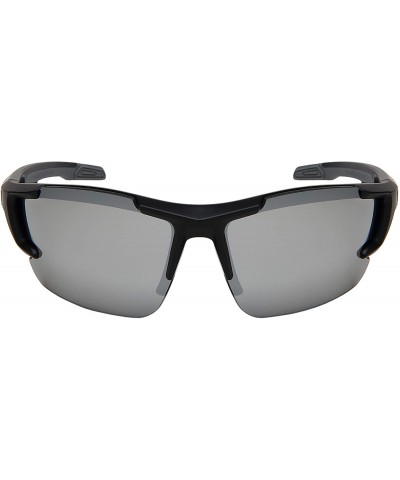 Sports Safety Sunglasses Half Frame Wrap-Around Z87+ Impact Resistant UV 400 Color Mirrored Lenses - CE18YTC7S5Y $13.26 Goggle